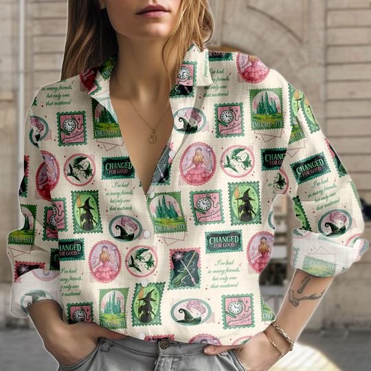 Discover Wizard Blouse Shirt, Witchy Princess Button Women Shirt, Oz Women Top, Women Blouse Top, Gift For Musical Fan