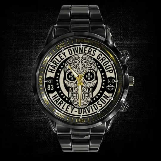Discover Harley Racing Davidsonn Motor Men Black Stainless Steel Watch Gift