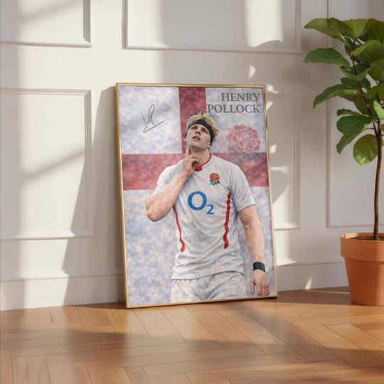 Discover Henry Pollock Poster | England Rugby Print | British Sport Fan Art | Wall Art Decor Gift