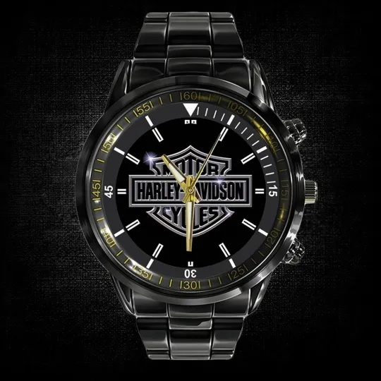 Discover Harley Racing Davidsonn Motor Men Black Stainless Steel Watch Gift