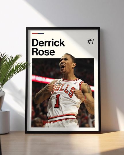Discover Derrick Rose Poster, Framed NBA Wall Art