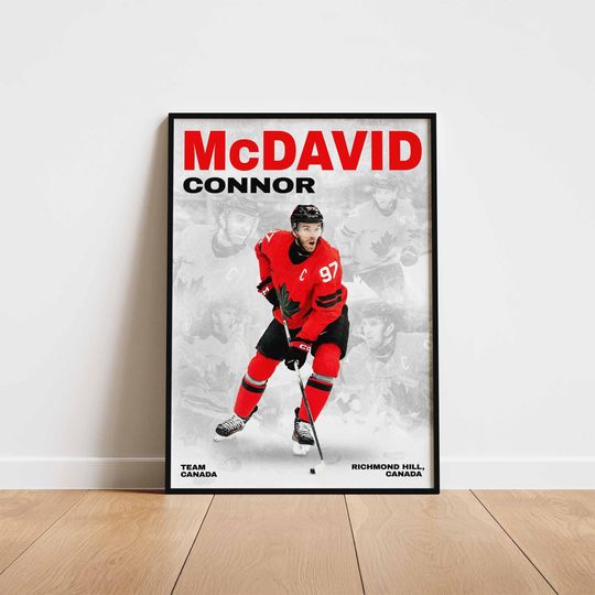 Discover Team Canada Connor McDavid Poster, NHL Hockey Wall Art, Printable Fan Gift