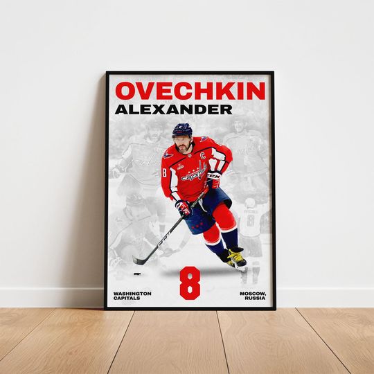 Discover Alexander Ovechkin Hockey Poster, Washington Capitals Wall Art, Printable Gift for Hockey Fans