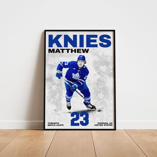 Discover Matthew Knies Hockey Poster, Toronto Maple Leafs Wall Art, Printable Gift for Hockey Fans