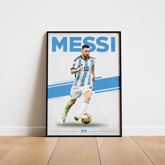 Discover Lionel Messi Printable Poster, Argentina Soccer Wall Art, Minimalist Football Poster