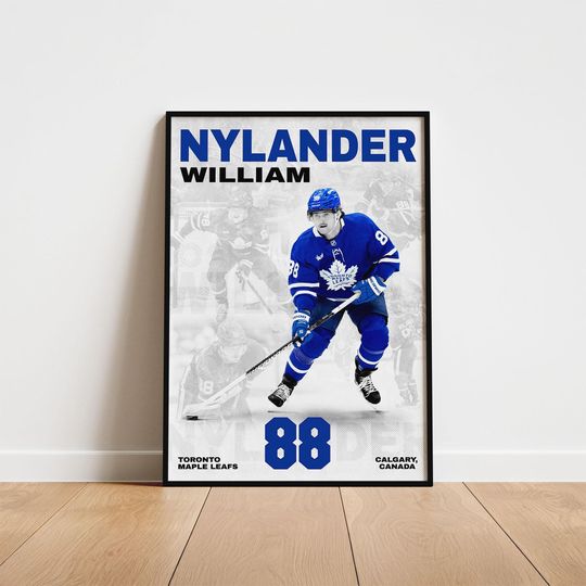 Discover William Nylander Hockey Poster, Toronto Maple Leafs Wall Art, Printable Gift for Hockey Fans
