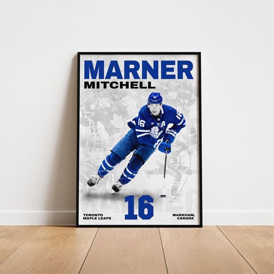 Discover Mitchell Marner Hockey Poster, Toronto Maple Leafs Wall Art, Printable Gift for Hockey Fans
