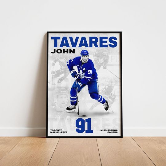 Discover John Tavares Hockey Poster, Toronto Maple Leafs Wall Art, Printable Gift for Hockey Fans