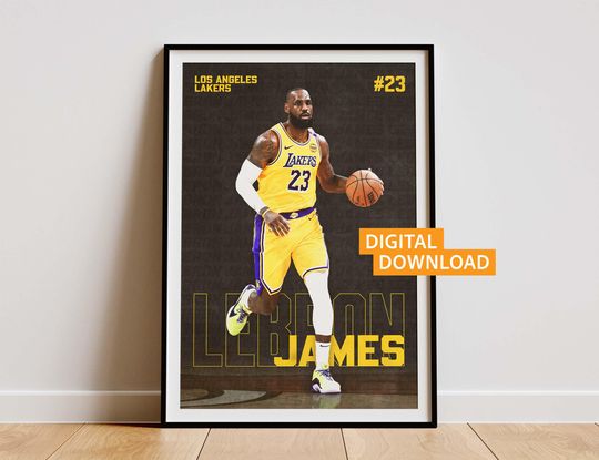 Discover LeBron James Basketball Wall Art Digital Download Printable Poster for NBA Fans Sports Decor and Gift Idea