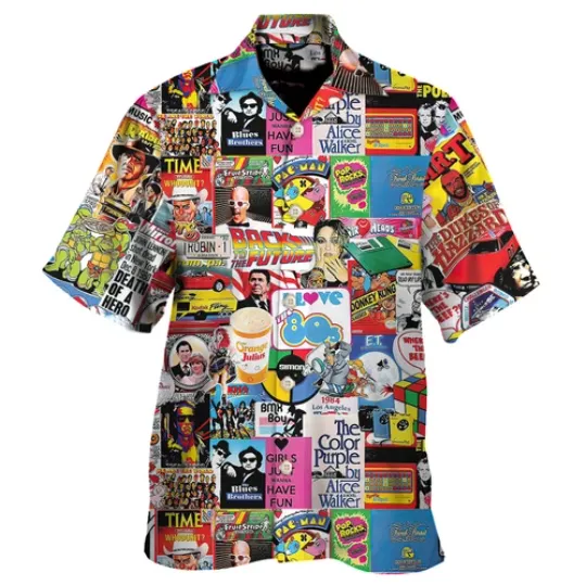 Discover I Love The 80s Nostalgia Retro Hawaiian Shirt Short Sleeve Summer Beach