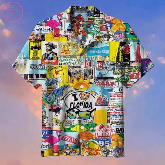Discover I Love Florida Hawaiian Shirt