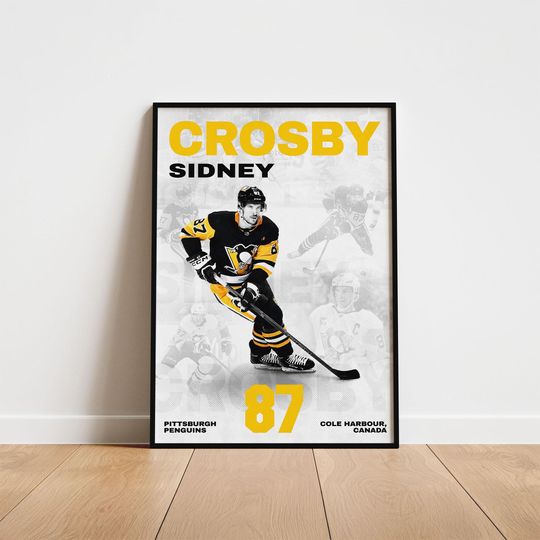 Discover Sidney Crosby Hockey Poster, Pittsburgh Penguins Wall Art, Printable Gift for Hockey Fans