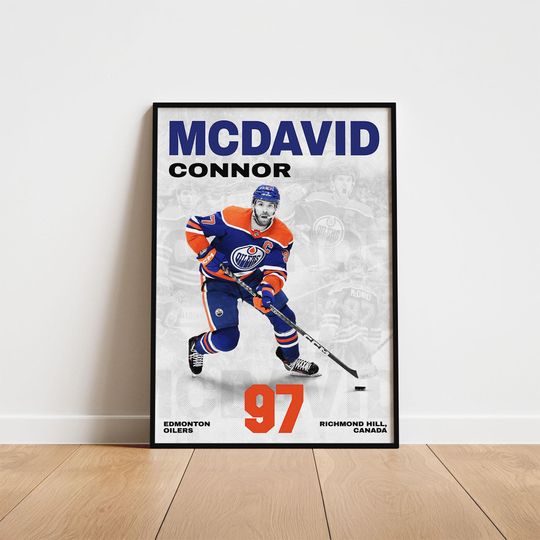 Discover Connor McDavid Hockey Poster, Edmonton Oilers Wall Art, Printable Gift for Hockey Fans