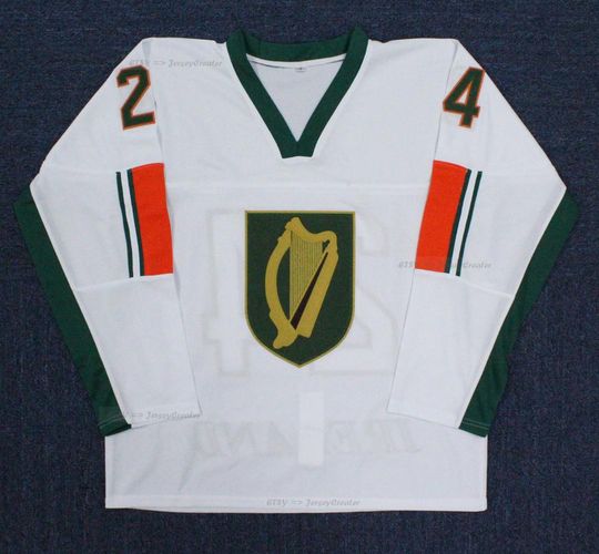 Discover Throwback Team Ireland Hockey Jersey Sewn White; Custom Any Name;Youth Adult