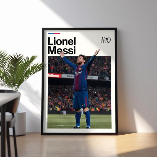Discover Lionel Messi Poster, Messi Football Wall Art, Framed Soccer Print, Sports Decor, Football Legend Artwork, Messi Poster
