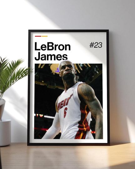 Discover LeBron James Poster, James Los Angeles Lakers Wall Art, Framed NBA Print, Basketball Decor, Sports Artwork, King James