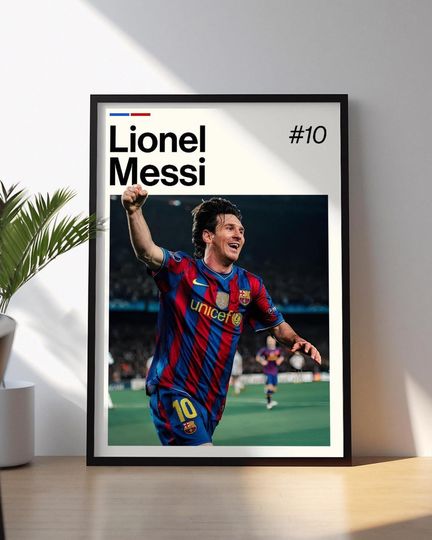 Discover Lionel Messi Framed Poster, Football Legend Wall Art