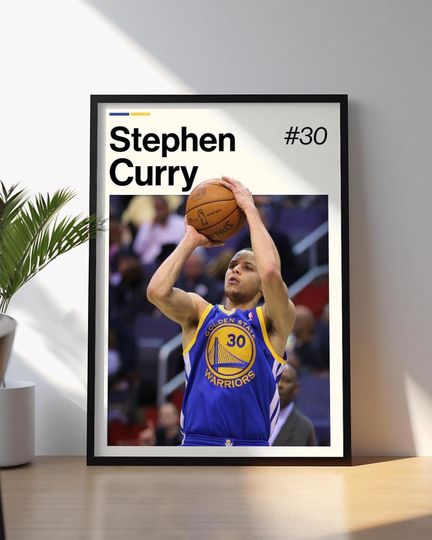 Discover Stephen Curry Poster, Curry Golden State Warriors Wall Art, Framed NBA Print, Basketball Decor, Sports Artwork, Steph Curry