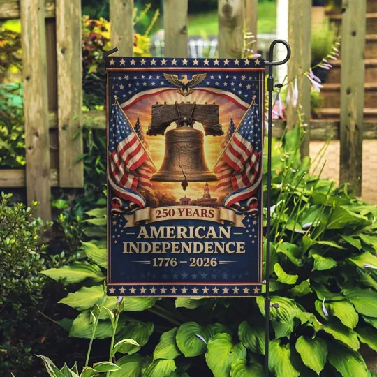 Discover USA 250th Anniversary Garden Flag 1776-2026 Semiquincentennial Liberty Banner