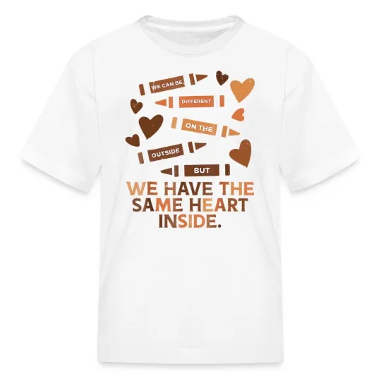 Discover We Have The Same Heart Inside | Black History Month Kid's T-Shirt