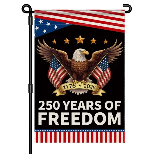 Discover 250th Anniversary America Garden Flag 1776-2026 12x18 Double Sided