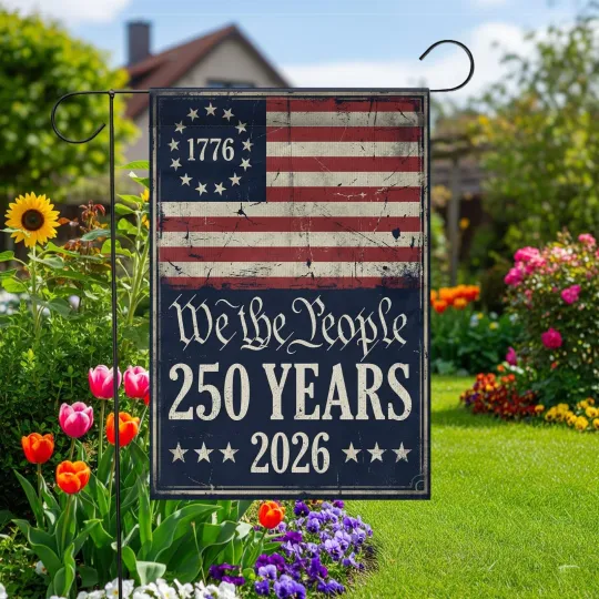 Discover USA 250th Anniversary Garden Flag 1776-2026 We The People Patriotic Yard Decor
