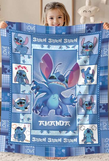 Discover Personalized Stitch Blanket, Disneyland Stitch Blanket, Stitch Birthday Gifts, Stitch Blanket For Kids, Baby Shower Gifts