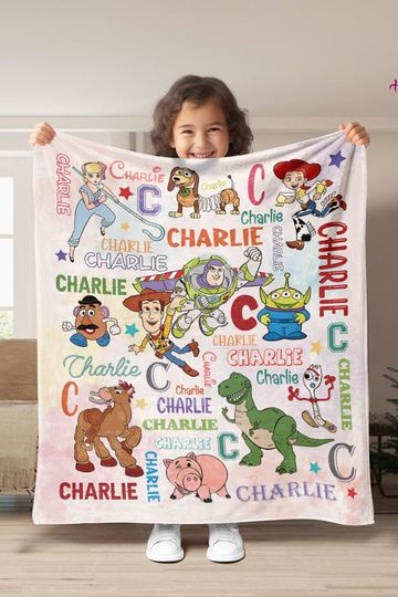 Discover Custom Name Toy Story Fleece Blanket | Toy Story Woody Buzz Lightyear | Birthday Boy Blanket | Toy Story Blanket | Baby Name Blanket