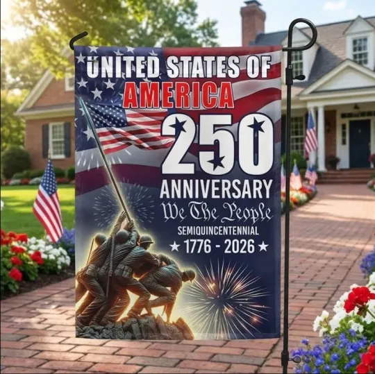 250 Years of America United States 1776 2026 We The  Garden Flag, House Flag