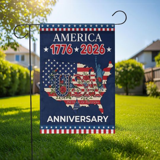 Discover USA 250th Anniversary Garden Flag: 1776-2026 Semiquincentennial Patriotic Yard Decor
