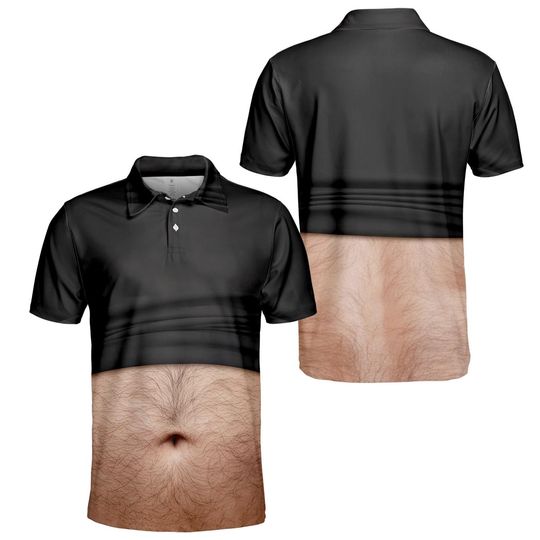 Discover Funny Beer Belly Polo Shirt for Men, Dad Bod Illusion, Golf Party Polo, Summer BBQ Joke T-Shirt