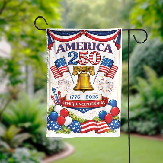 Discover America 250th Anniversary Garden Flag, Semiquincentennial Patriotic Yard Flag, 17762026 USA Independence Outdoor Decoration