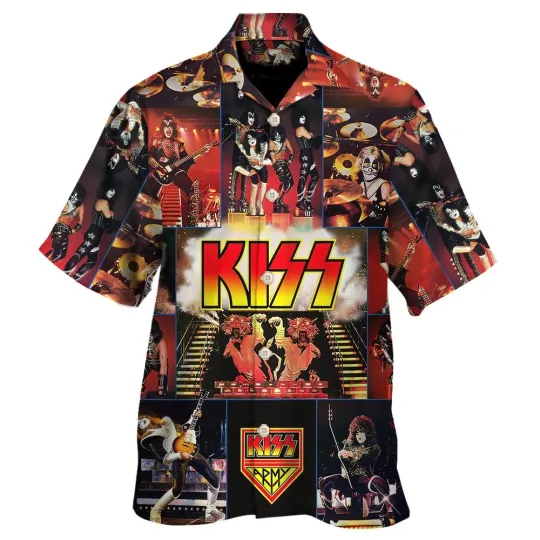 Discover Kiss Hawaiian Shirt For Mens, Summer Aloha Shirt