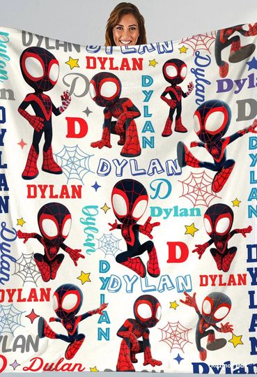 Discover Personalized Spider Fleece Blanket, Spidermand Blanket, Gifts for Kids, Birthday Gifts, Throw Blanket for Couch Sofa, Home Decor
