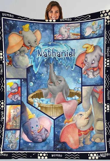 Discover Personalized Dumbo Blanket | Magic Kingdom Dumbo Fleece Blanket | Elephant Dumbo Fleece Blanket | Dumbo Birthday Gift | Dumbo Christmas Gift
