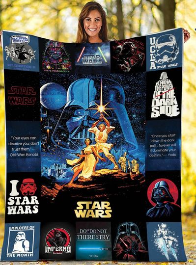 Discover The Mandalorian Darth Vader Baby Yoda Blanket | Christmas Blanket | Fleece Blanket | Christmas Gift | Custom Gift