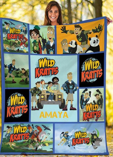 Discover Wild Kratts Personalized Blanket, Custom Wild Kratts, Birthday Blanket, Wild Kratts Family Blanket Family Birthday Gifts