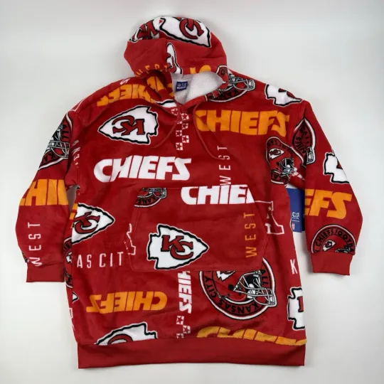 Kansas City Chiefs Football Wearable Blanket Oversized Hoodie