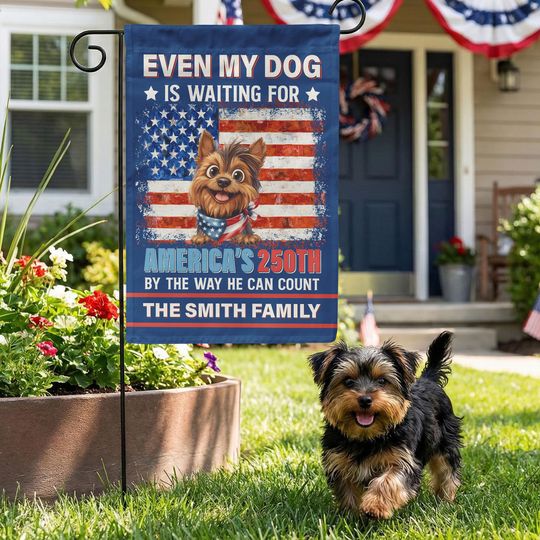 Discover Personalized America 250th Anniversary Garden Flag, Custom Dog Cat USA Yard Decor, Semiquincentennial 2026 House Flag, Patriotic Pet Gift