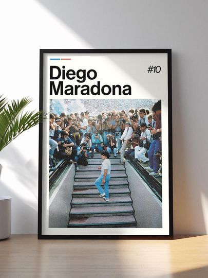 Discover Diego Maradona Poster, Football Wall Art, Legend Print, Sports Decor, Iconic Artwork