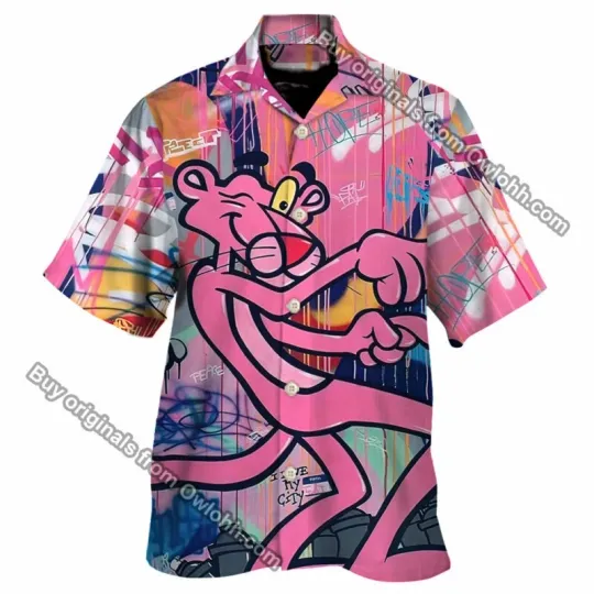 Pink Panther Hawaiian Shirt For Mens, Summer Aloha Shirt