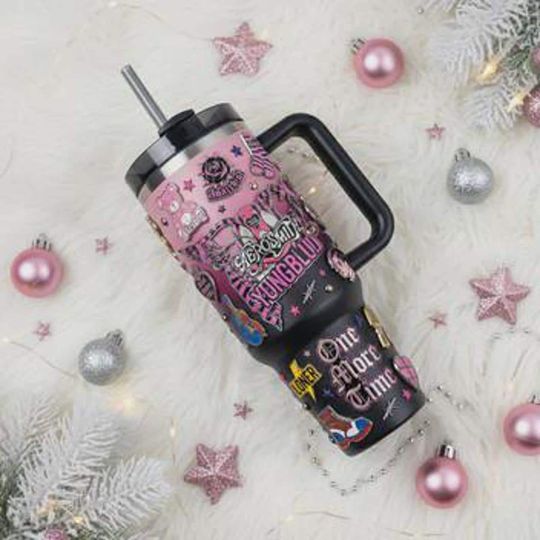 Discover YUNGBLUD Stainless Steel Tumbler with Handle, Punk Rock Insulated Travel Cup, Alternative Music Fan Gift, Reusable Drinkware