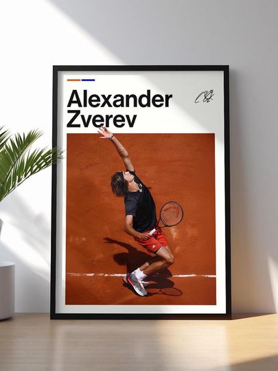 Discover Alexander Zverev Poster, Zverev Tennis Wall Art, ATP Print, Sports Decor, Rising Star Artwork