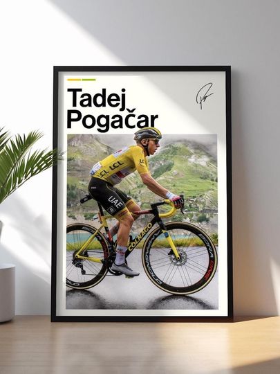 Discover Tadej Pogaar Poster, Cycling Wall Art, UCI Print, Sports Decor, Champion Artwork