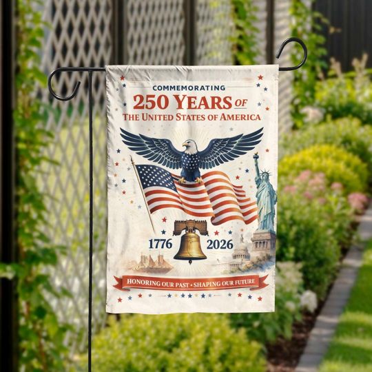 America's 250th Anniversary Garden Flag, 17762026 Semiquincentennial Patriotic Flag, Bald Eagle USA Outdoor Yard Decoration