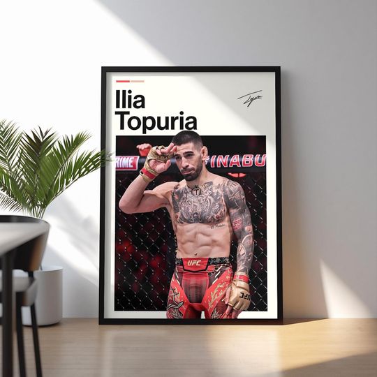Discover Ilia Topuria Poster, Topuria UFC Wall Art, MMA Print, Sports Artwork, UFC Champion Decor, El Matador Poster