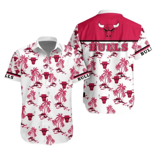 Discover Chicago Basketball Team Bullss Hawaiian Button Down Shirt Unisex Adults S-5XL