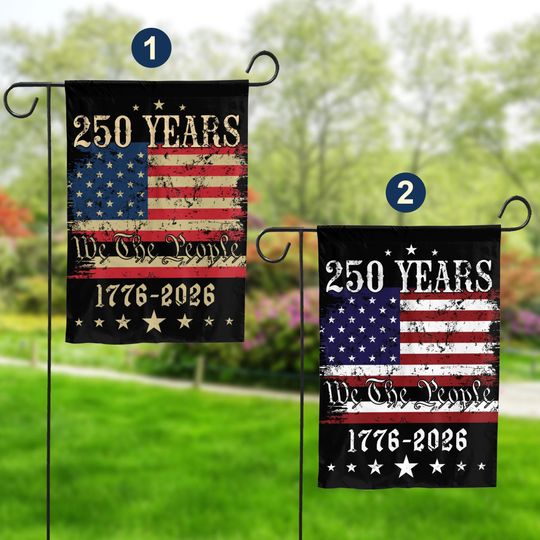 Discover 250th Anniversary USA Flag, 250 Years Of Freedom, Double-Sided Patriotic Outdoor Decoration, Retro US Flag 250 America Celebration