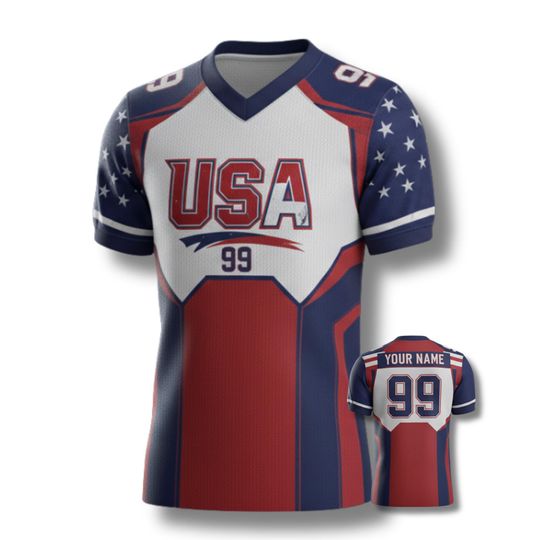 USA Soccer Mesh Jersey Personalised Name & Number  Football Shirt