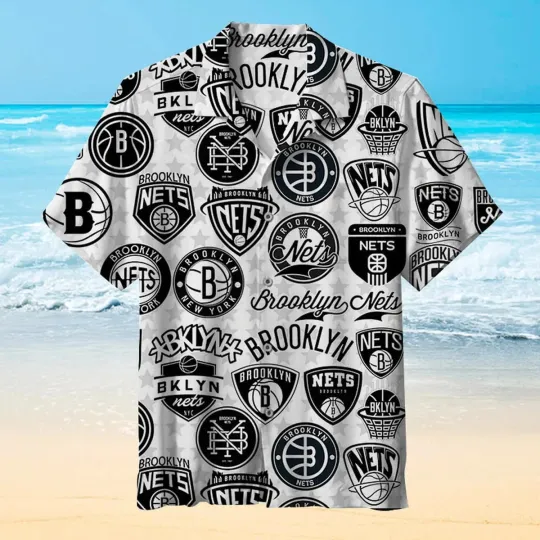 Discover Brooklyn Basketball Team Netss Hawaiian Button Down Shirt Unisex Adults S-5XL